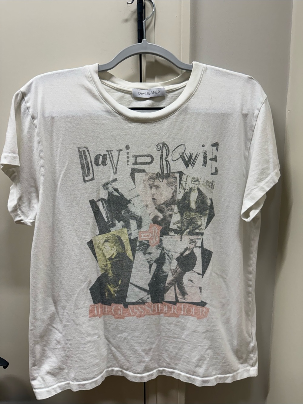 Daydreamer White David Bowie Collage Graphic Tee